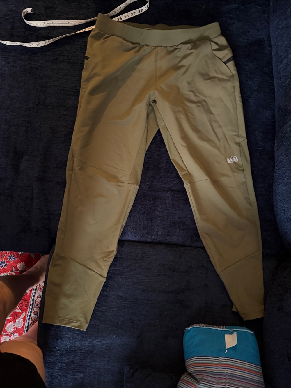 Rei womens olive nylon pants pockets large see photos for measurements